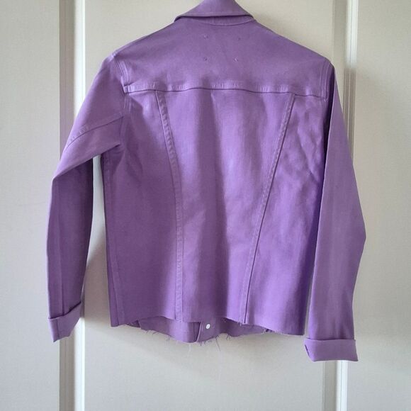 L'AGENCE Janelle Coated Denim Jacket Orchid Coated  Small - Picture 3 of 8